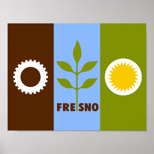 Flag of city of Fresno, California Poster (Front)