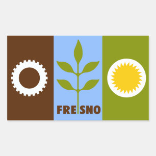 Flag of city of Fresno, California Rectangular Sti Rectangular Sticker