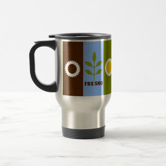 Flag of city of Fresno, California Travel Mug (Left)