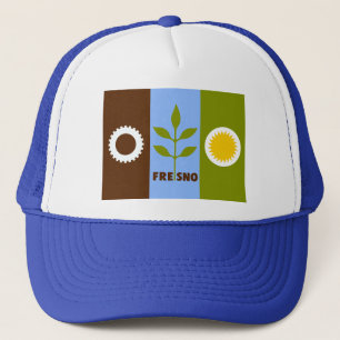 Flag of city of Fresno, California Trucker Hat