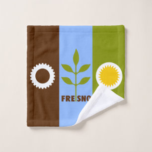 Flag of city of Fresno, California Wash Cloth
