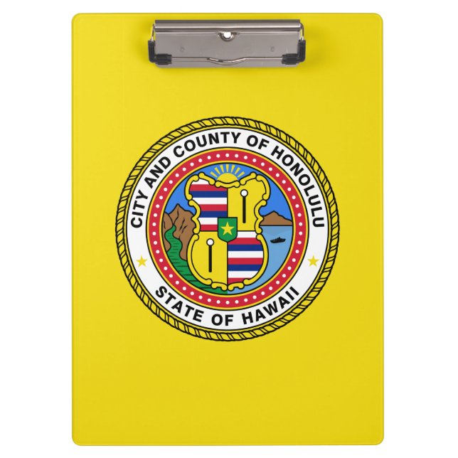 Flag of city of Honolulu, Hawaii Clipboard (Front)