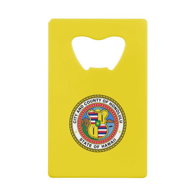 Flag of city of Honolulu, Hawaii Credit Card Bottl (Front)