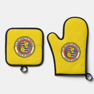 Flag of city of Honolulu, Hawaii Golf Hat Clip Oven Mitt & Pot Holder Set