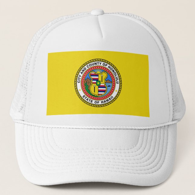 Flag of city of Honolulu, Hawaii Headsweats Hat (Front)