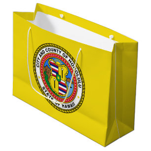 Flag of city of Honolulu, Hawaii Large Gift Bag