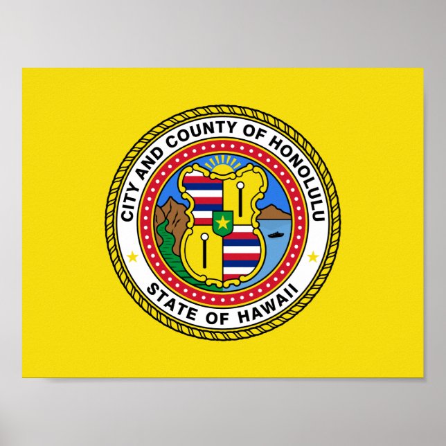 Flag of city of Honolulu, Hawaii Poster (Front)