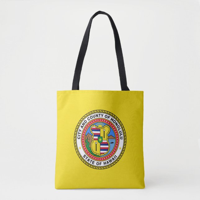 Flag of city of Honolulu, Hawaii Tote Bag (Front)