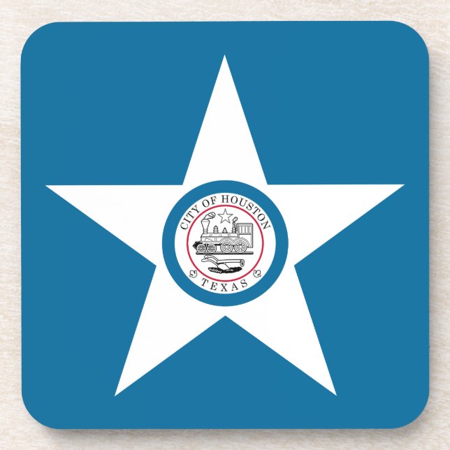 Flag of city of Houston, Texas Beverage Coaster (Front)