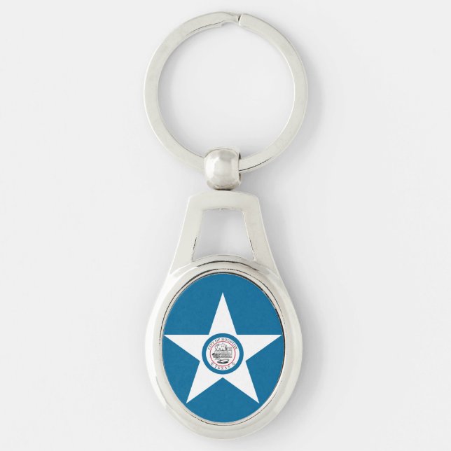 Flag of city of Houston, Texas Keychain (Front)