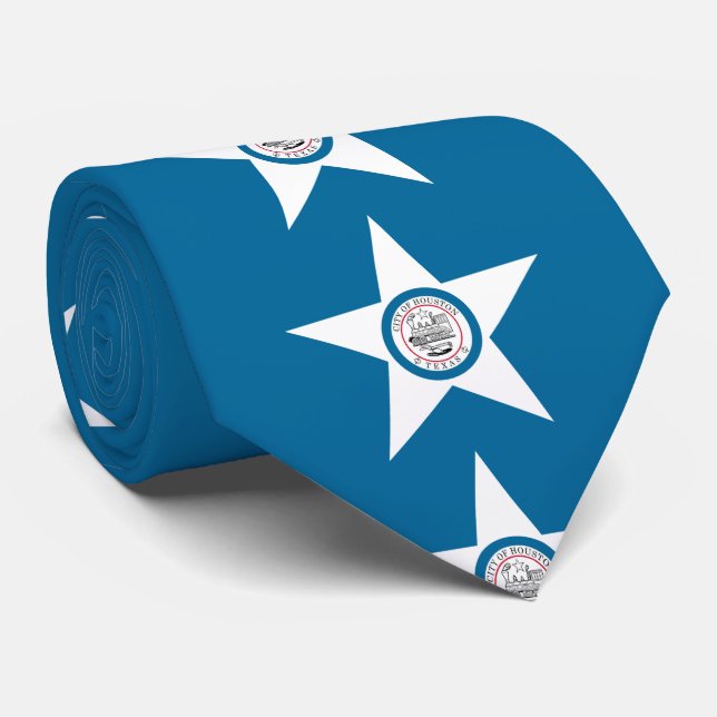 Flag of city of Houston, Texas Neck Tie (Rolled)