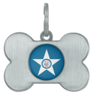 Flag of city of Houston, Texas Pet Name Tag