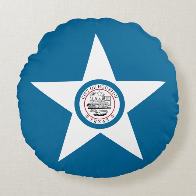 Flag of city of Houston, Texas Round Pillow (Front)