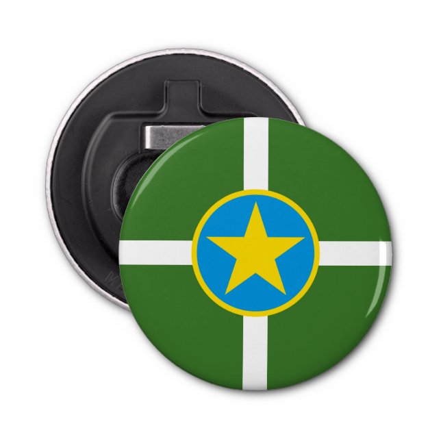 Flag of city of Jackson, Mississippi Bottle Opener (Front)
