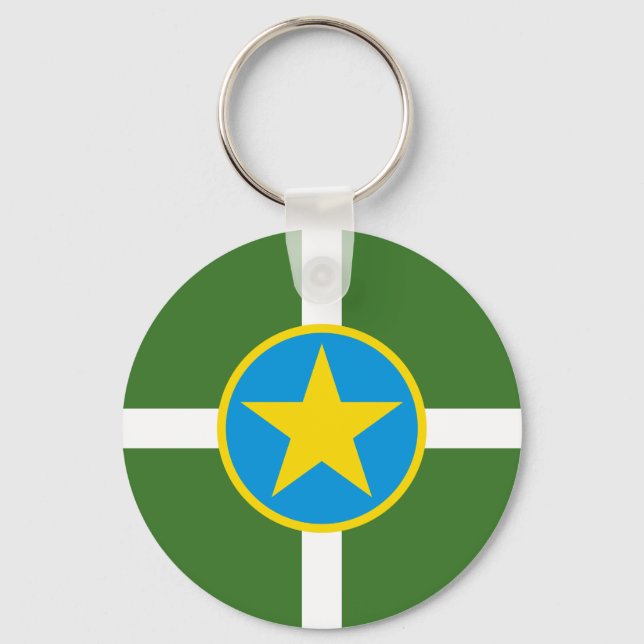 Flag of city of Jackson, Mississippi Keychain (Front)
