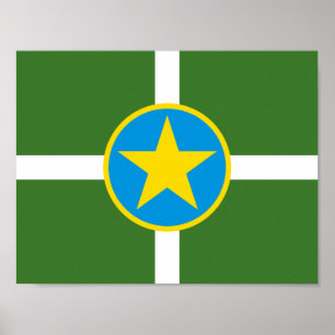 Flag of city of Jackson, Mississippi Poster