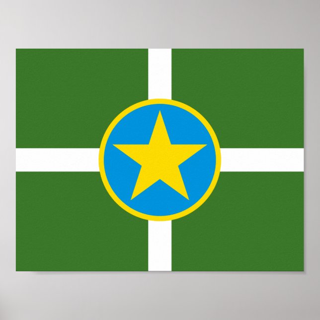 Flag of city of Jackson, Mississippi Poster (Front)