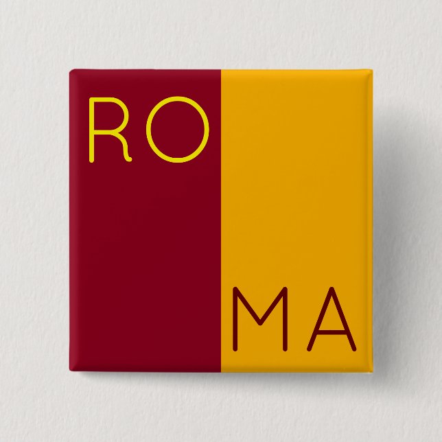 Flag of city of Rome, Italy 15 Cm Square Badge (Front)
