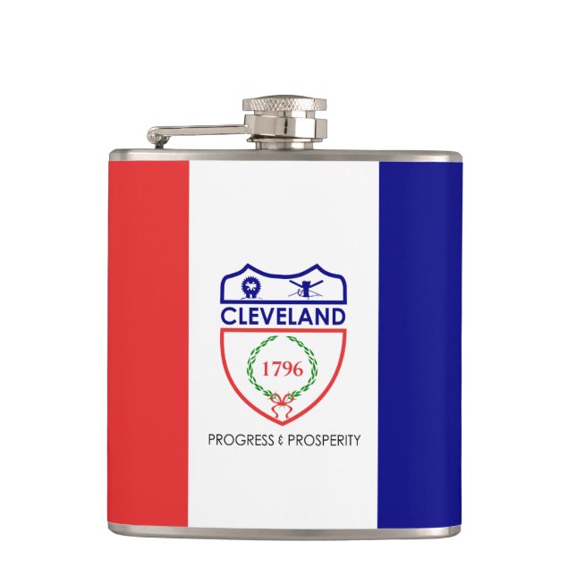 Flag of Cleveland, Ohio Hip Flask (Front)