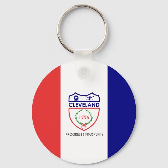 Flag of Cleveland, Ohio Keychain (Front)