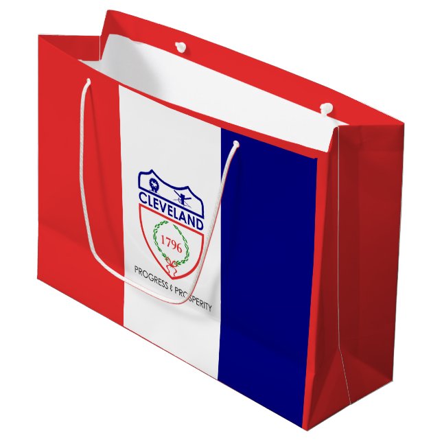 Flag of Cleveland, Ohio Large Gift Bag (Front Angled)