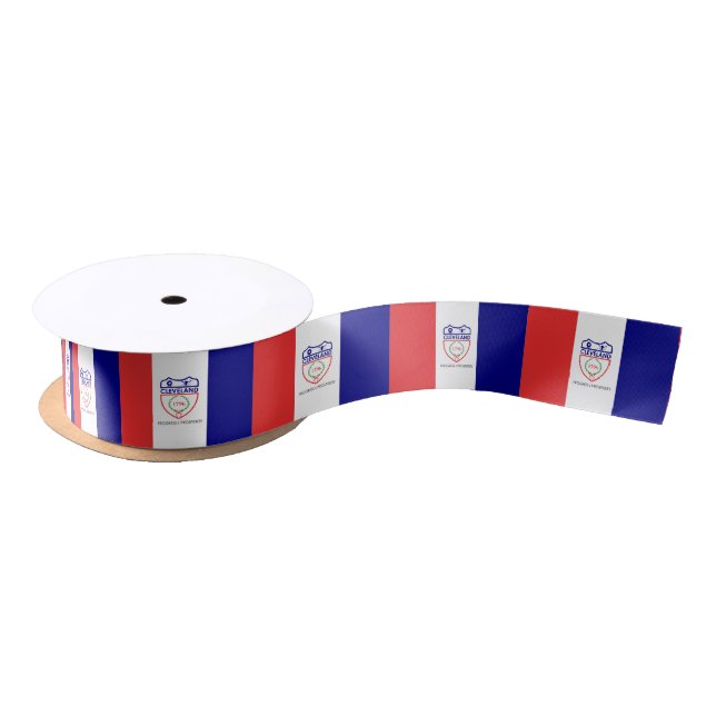 Flag of Cleveland, Ohio Satin Ribbon (Spool)