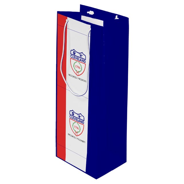 Flag of Cleveland, Ohio Wine Gift Bag (Front Angled)