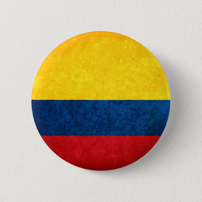 Flag of Colombia 6 Cm Round Badge (Front)