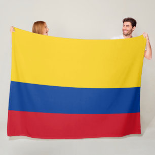 Flag of Colombia Bandera De Colombia large Fleece Blanket