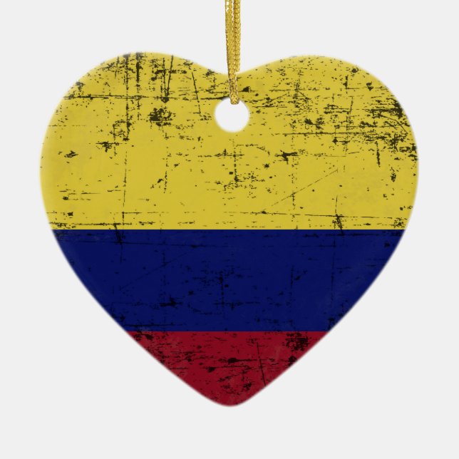 Flag of Colombia Ceramic Tree Decoration (Front)