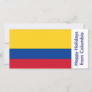 Flag of Colombia, Happy Holidays from Colombia Holiday Card
