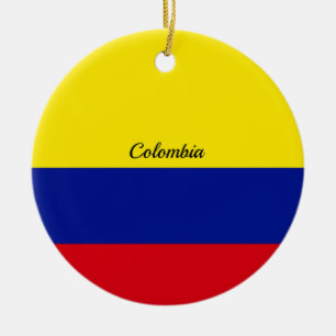 Flag of Colombia, labelled Ceramic Tree Decoration