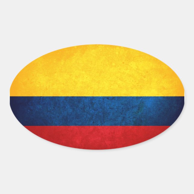 Flag of Colombia Oval Sticker (Front)