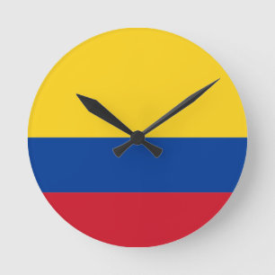 Flag of Colombia Round Clock