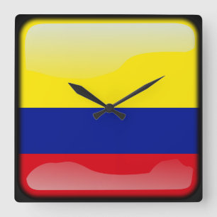 Flag of Colombia Square Wall Clock