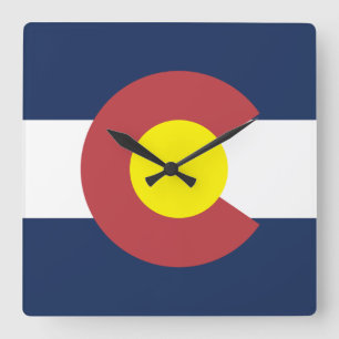Flag of Colorado Square Wall Clock