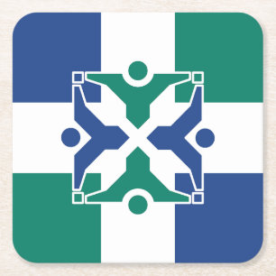 Flag of Columbia, Missouri Square Paper Coaster