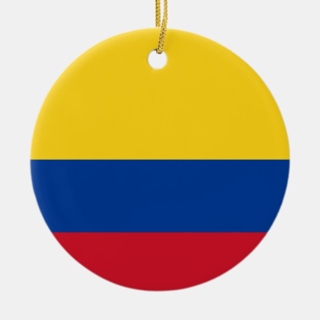 Flag of Columbia, Republic of Colombia Ceramic Tree Decoration (Front)