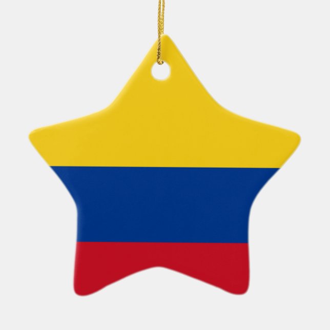 Flag of Columbia, Republic of Colombia Ceramic Tree Decoration (Front)