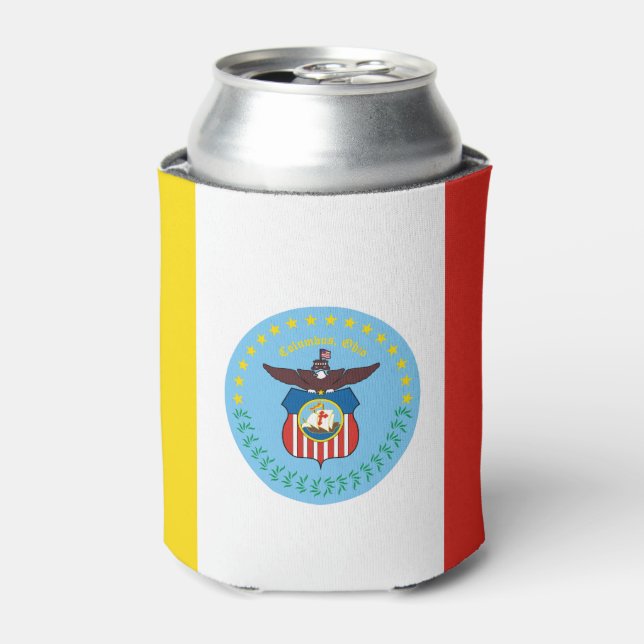 Flag of Columbus, Ohio Can Cooler (Can Front)