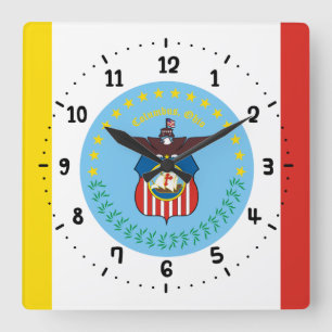 Flag of Columbus, Ohio Square Wall Clock
