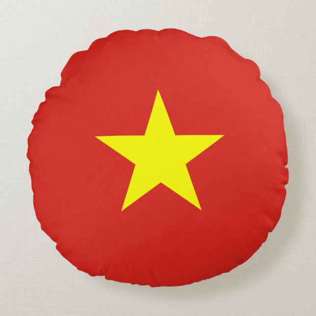 Flag of Communist Vietnam Round Cushion (Front)