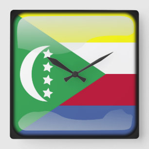 Flag of Comoros Square Wall Clock