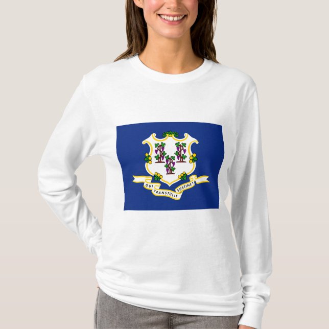 Flag of Connecticut (US State) T-Shirt (Front)