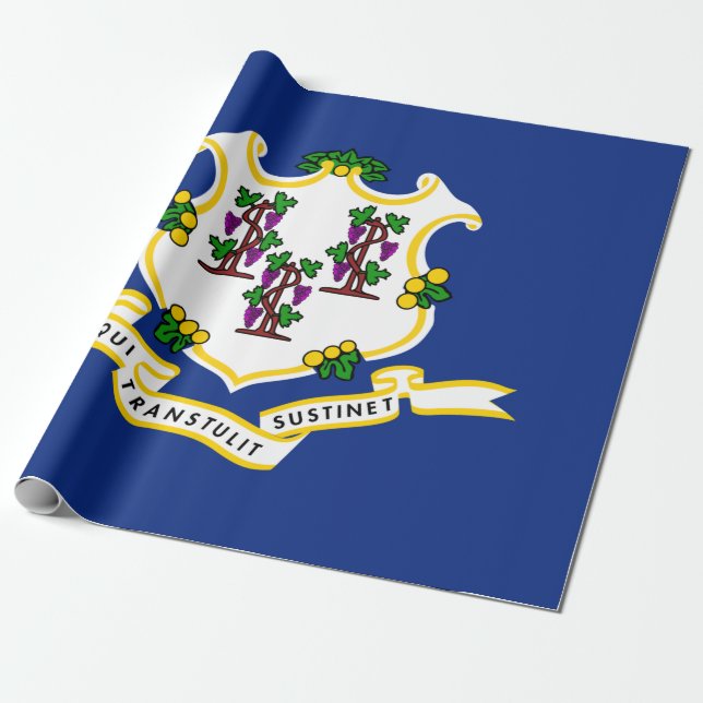 Flag of Connecticut (US State) Wrapping Paper (Unrolled)