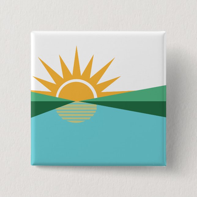 Flag of Coral Springs, Florida 15 Cm Square Badge (Front)