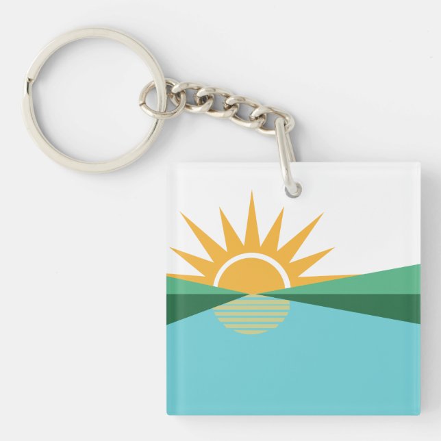 Flag of Coral Springs, Florida Key Ring (Front)