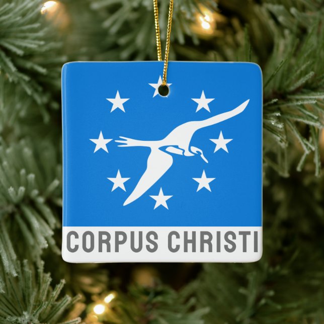 Flag of Corpus Christi, Texas Ceramic Ornament (Tree)