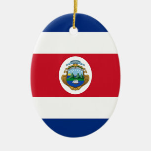 Flag of Costa Rica Ceramic Tree Decoration