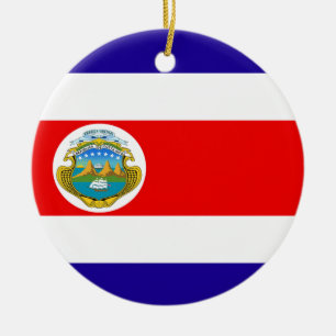 Flag of Costa Rica Ceramic Tree Decoration
